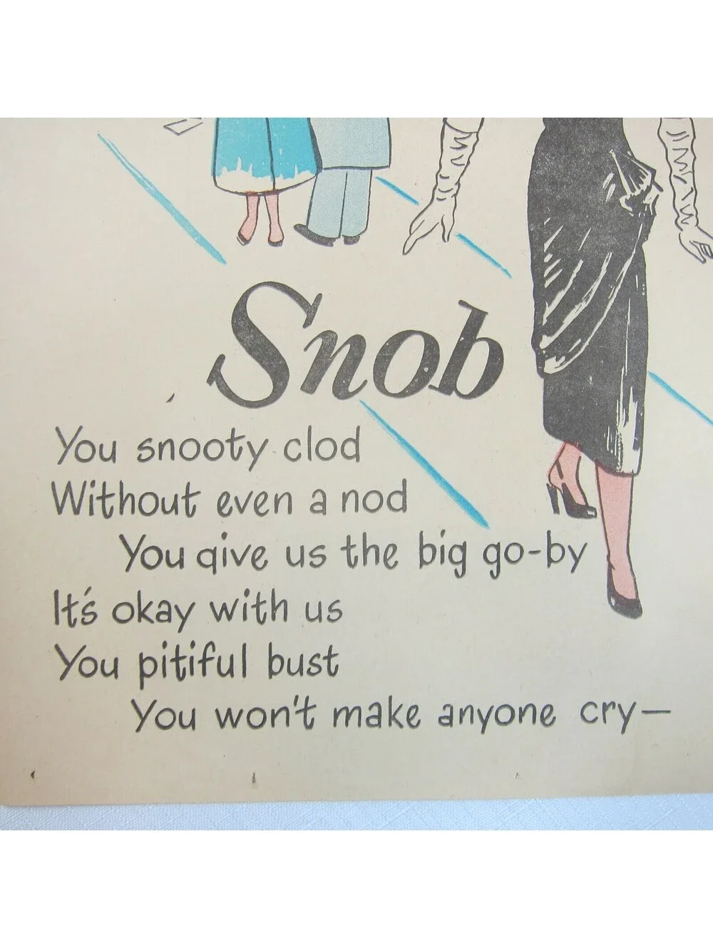 Vintage Vinegar Valentine Snob Penny Dreadful Sarcasm Insult Poem Ephemera 8x10